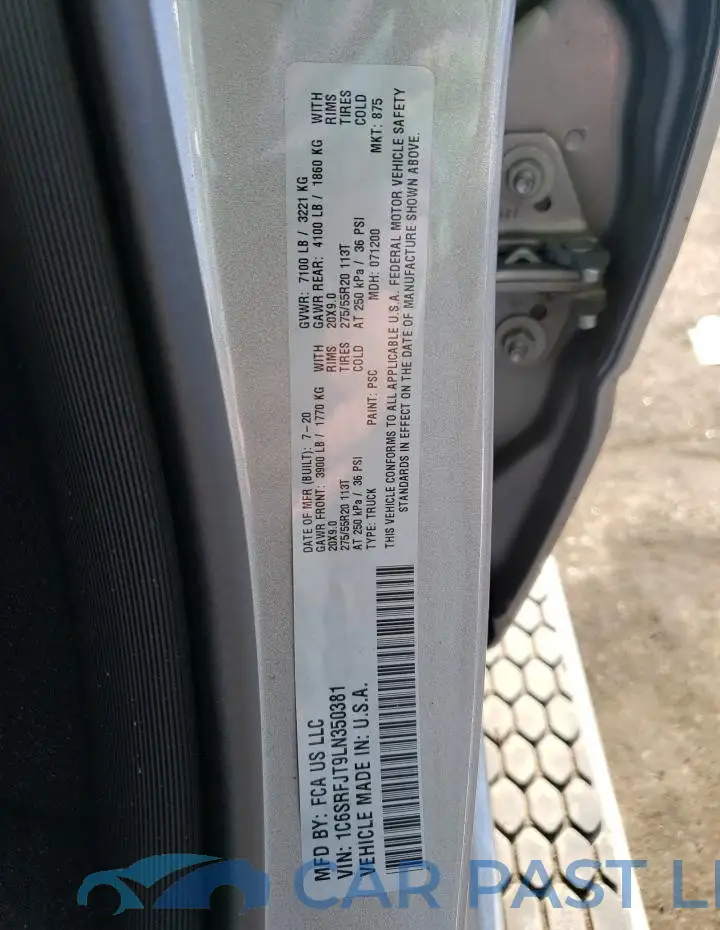 1C6SRFJT9LN350381# 12