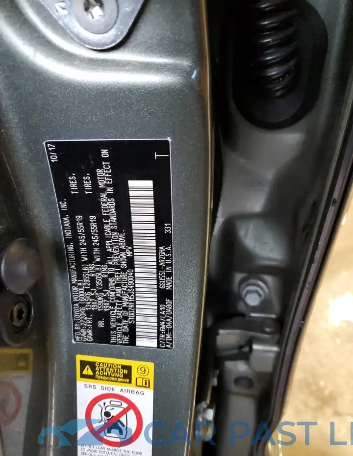 5TDDZRFH5JS490040# 12