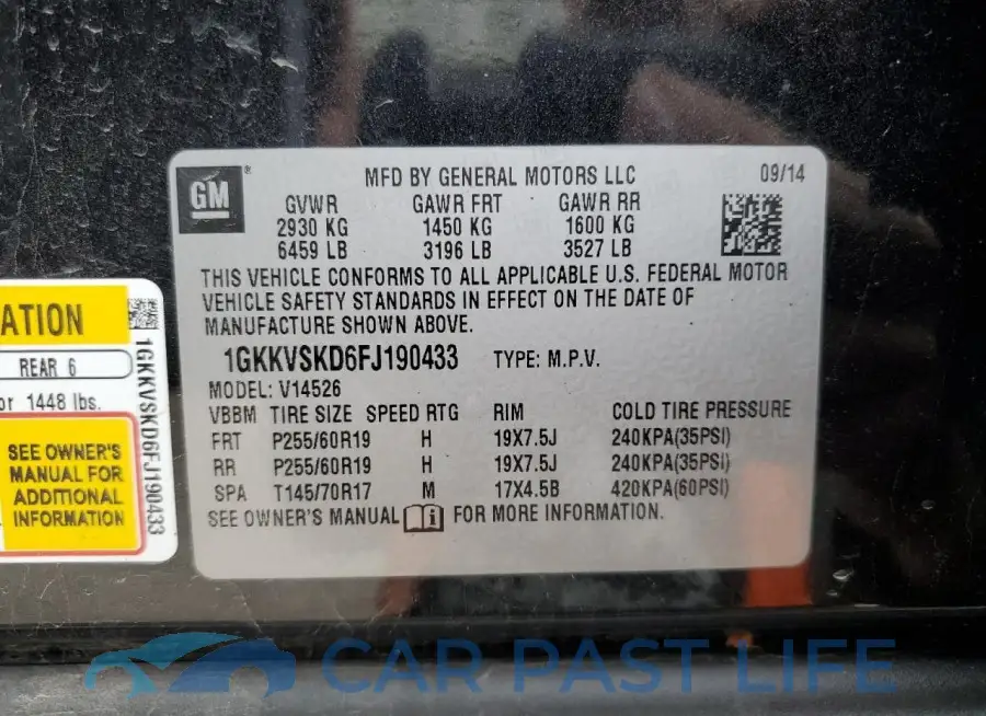 1GKKVSKD6FJ190433# 13