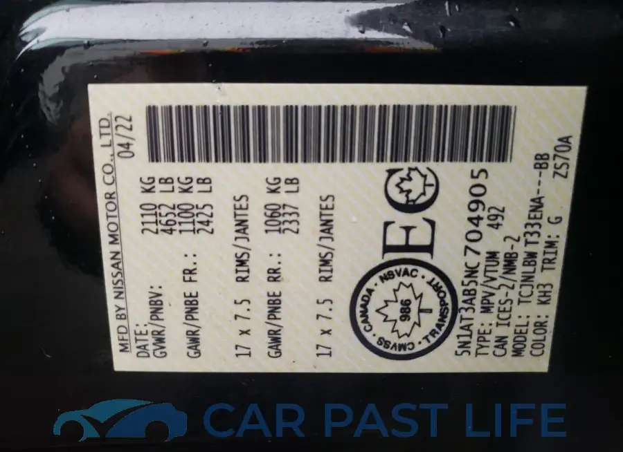 5N1AT3AB5NC704905# 14