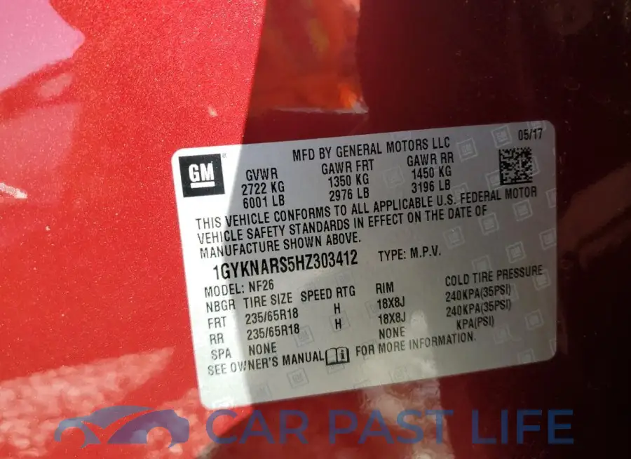 1GYKNARS5HZ303412# 13