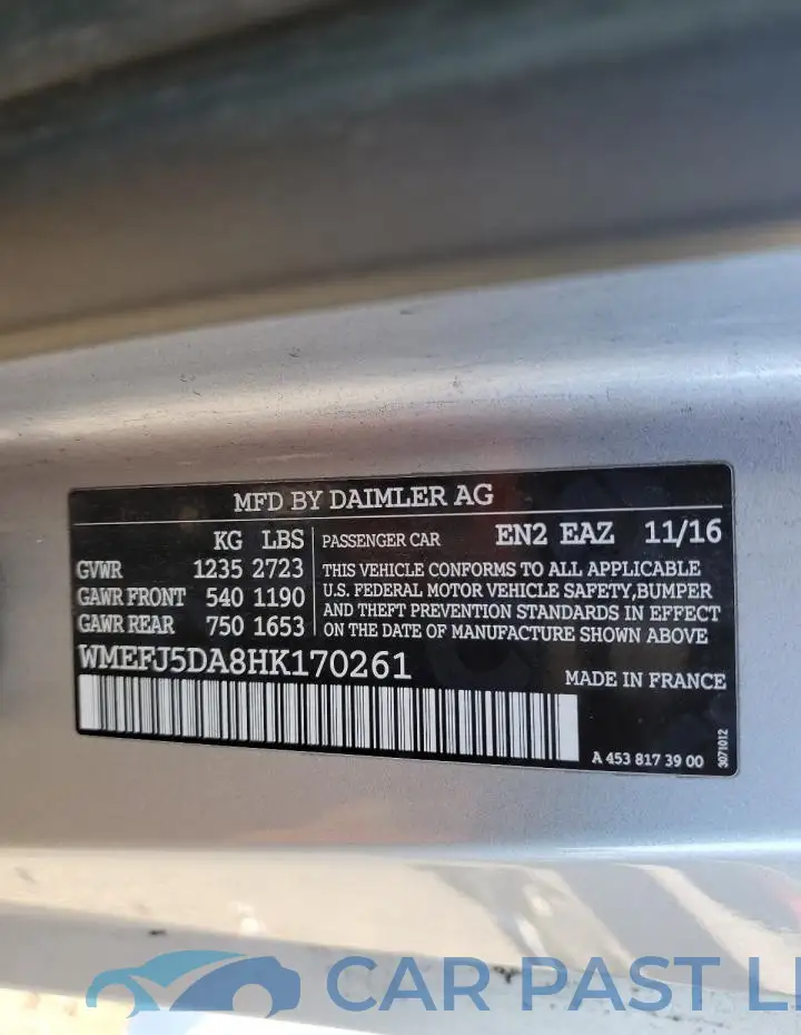WMEFJ5DA8HK170261# 12