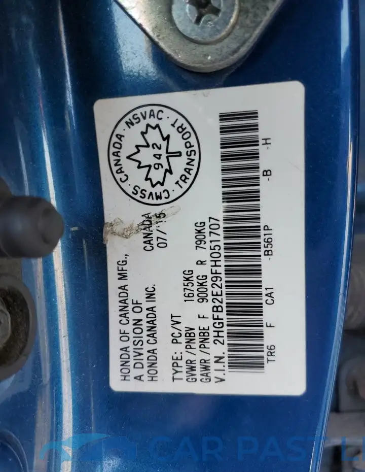 2HGFB2E29FH051707# 12