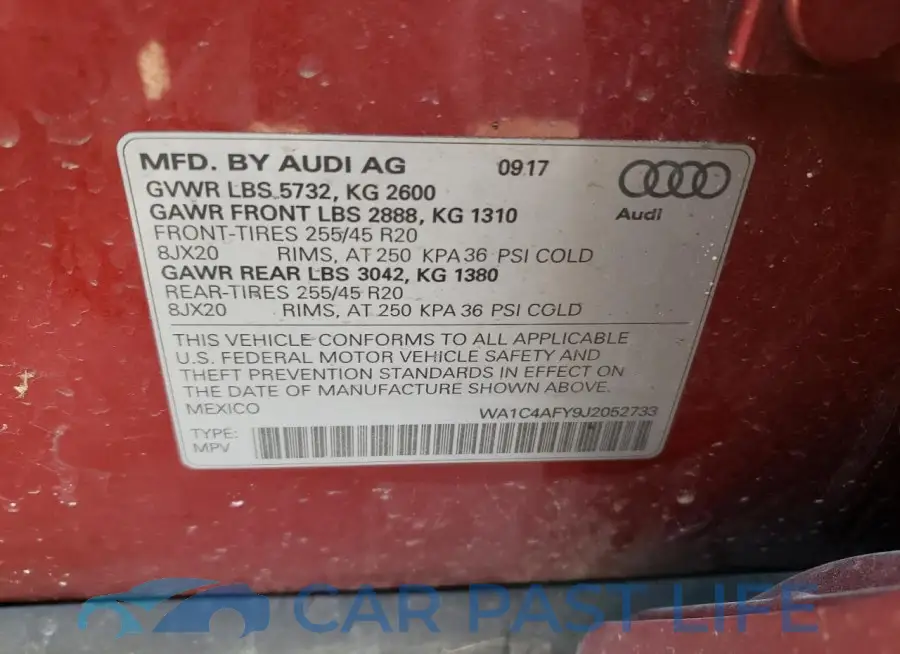 WA1C4AFY9J2052733# 14