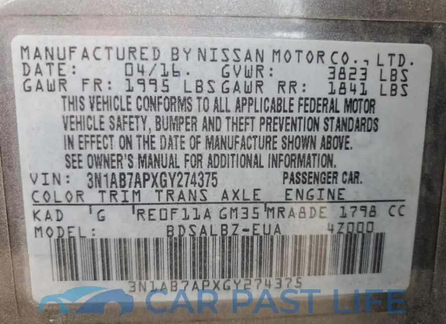 3N1AB7APXGY274375# 12