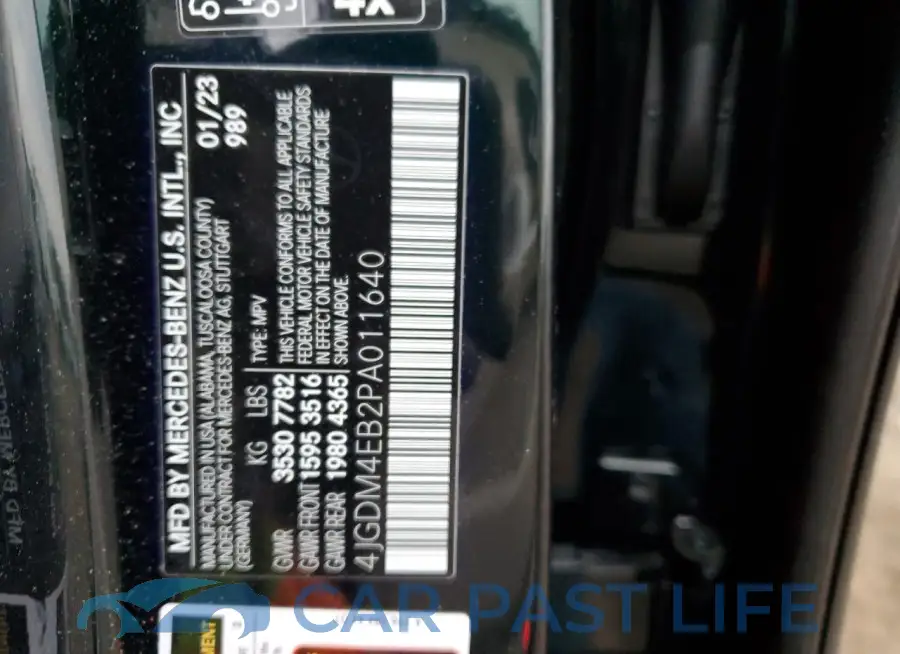 4JGDM4EB2PA011640# 12