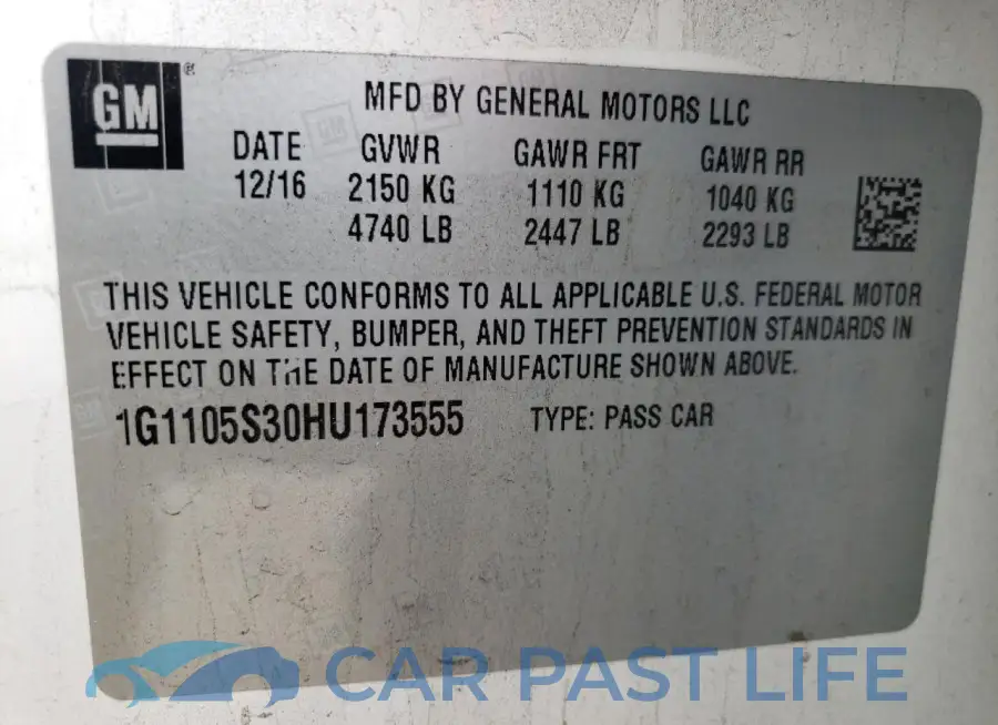 1G1105S30HU173555# 12