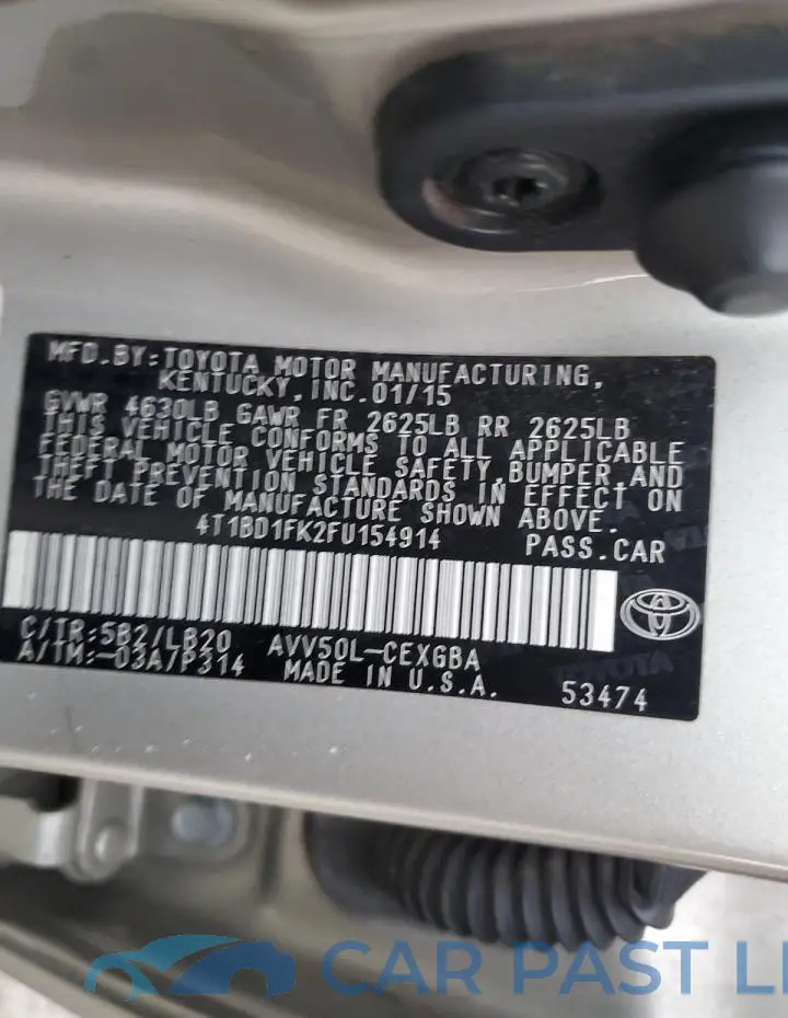 4T1BD1FK2FU154914# 12