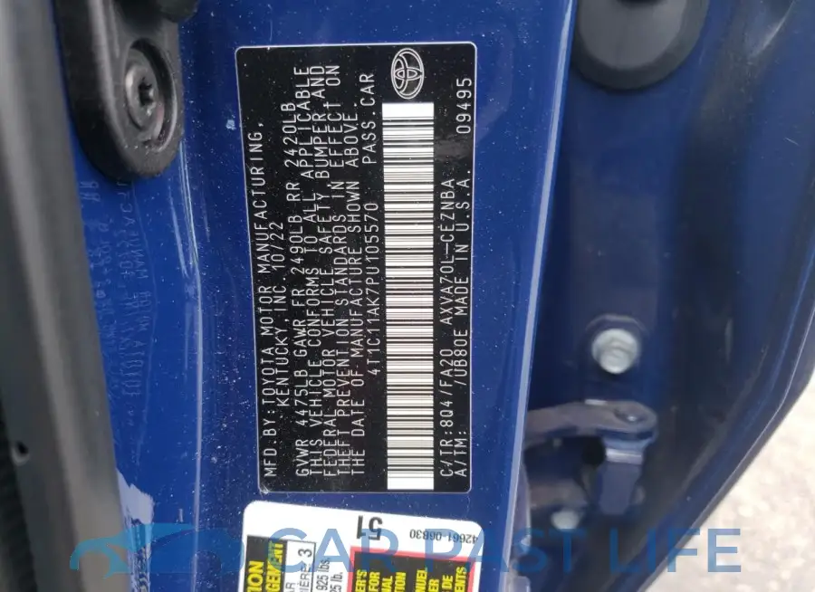 4T1C11AK7PU105570# 12