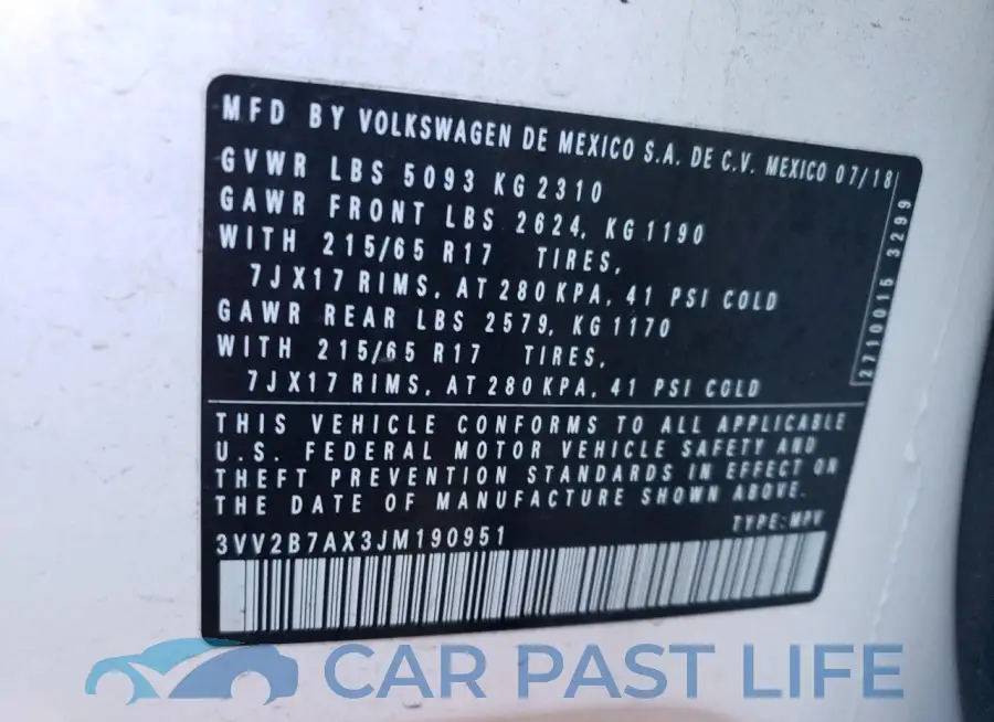3VV2B7AX3JM190951# 14