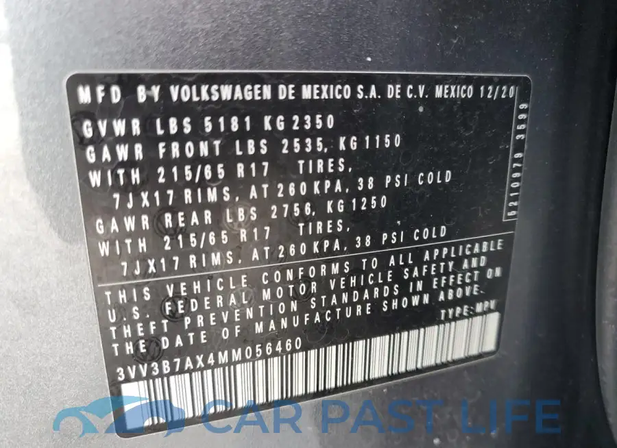 3VV3B7AX4MM056460# 14