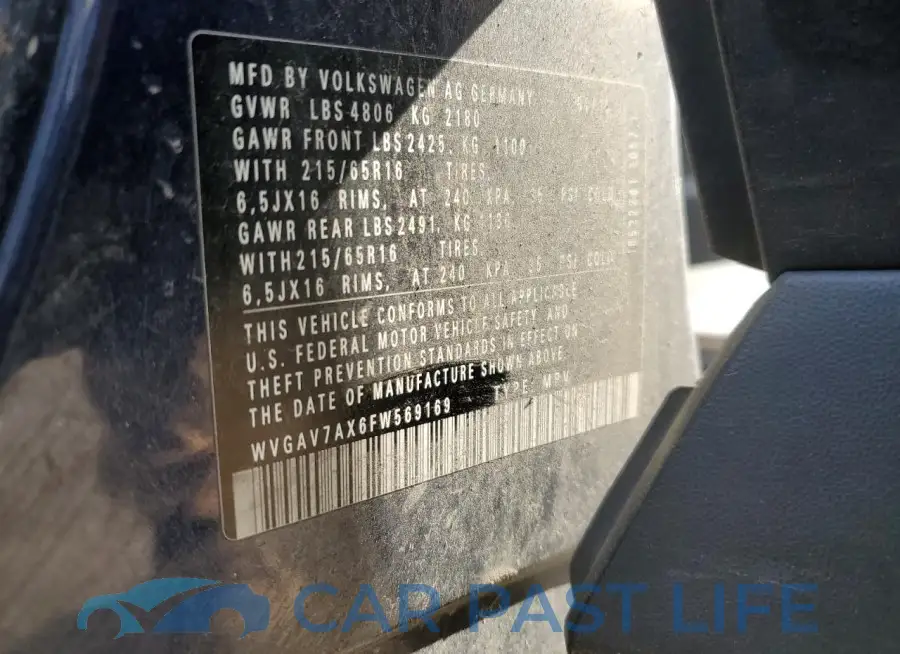 WVGAV7AX6FW569169# 13