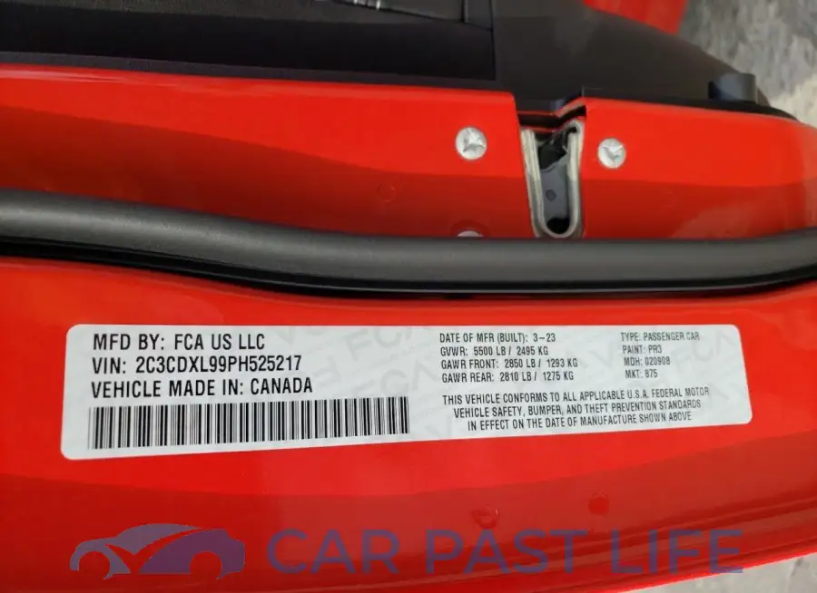 2C3CDXL99PH525217# 12