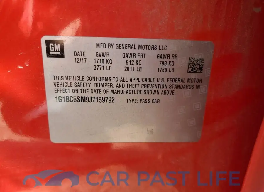 1G1BC5SM9J7159792# 12