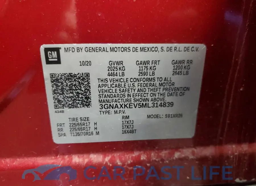 3GNAXKEV5ML314839# 13