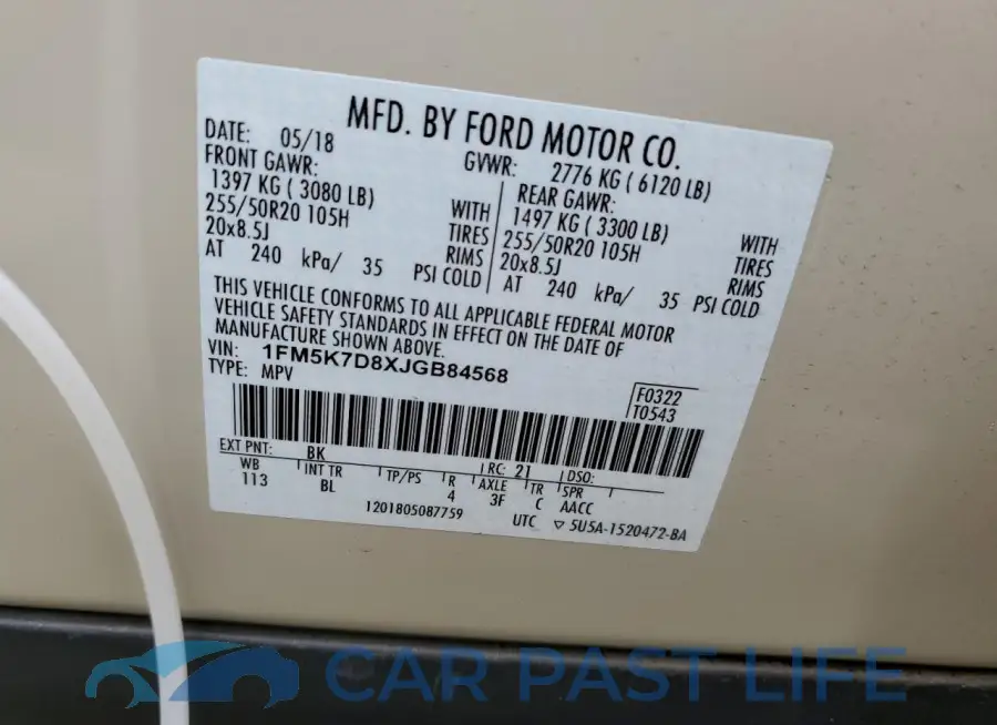 1FM5K7D8XJGB84568# 12