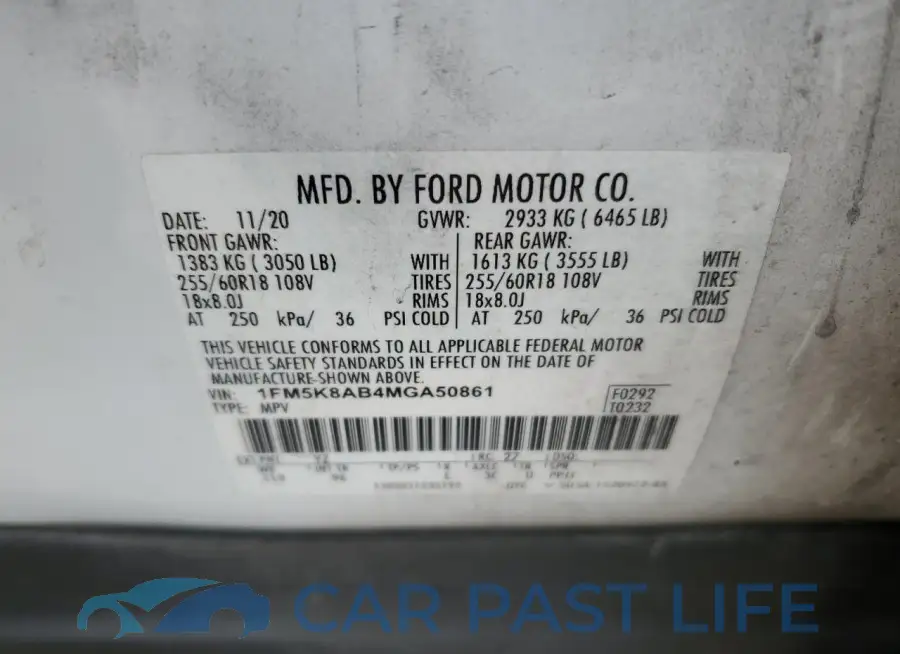 1FM5K8AB4MGA50861# 14