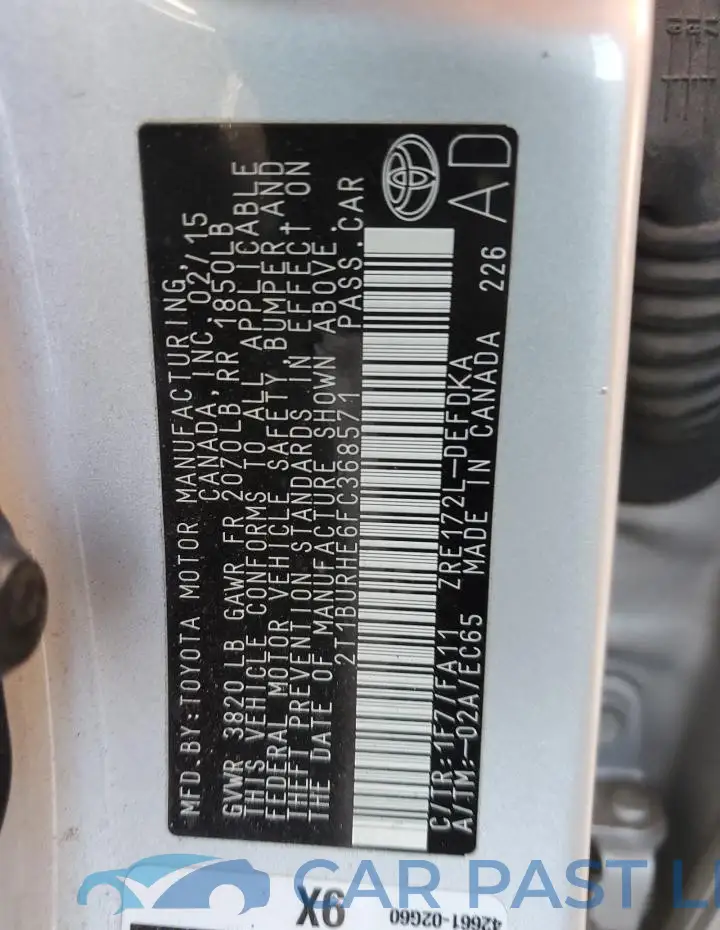 2T1BURHE6FC368571# 12