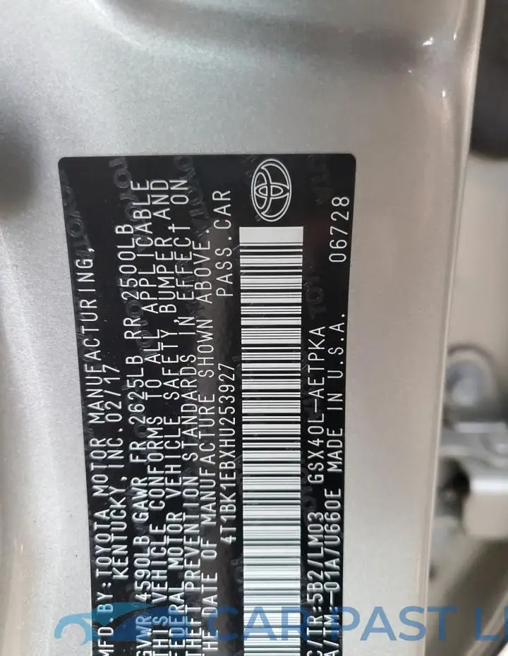 4T1BK1EBXHU253927# 12