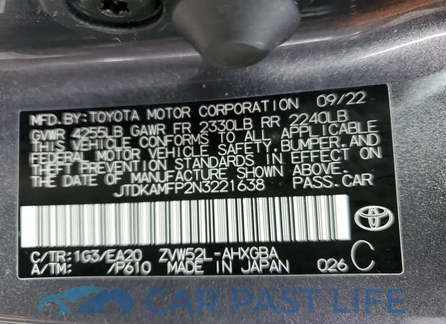 JTDKAMFP2N3221638# 12