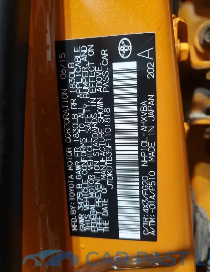 JTDKDTB35F1101818# 13