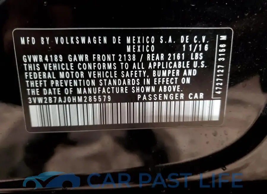 3VW2B7AJ0HM285579# 12