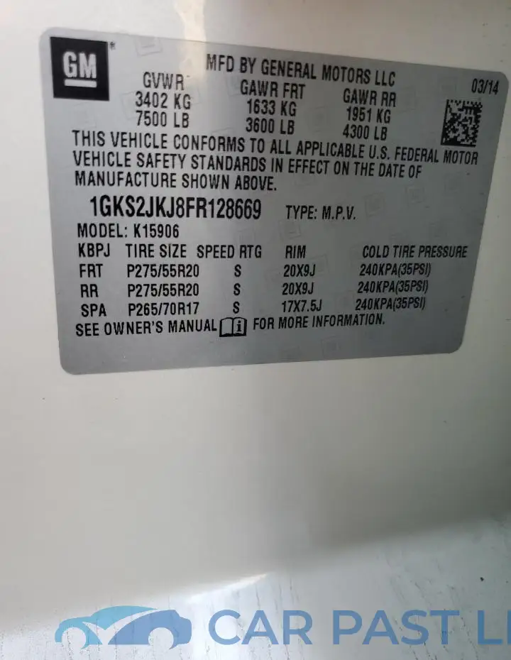 1GKS2JKJ8FR128669# 13