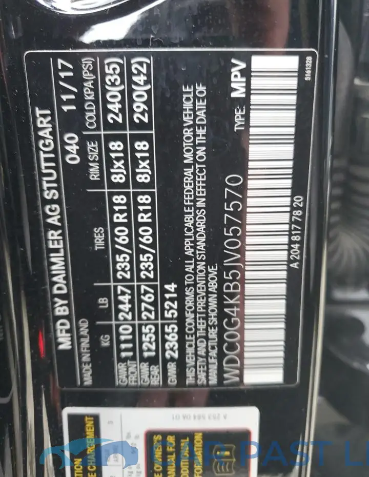 WDC0G4KB5JV057570# 13
