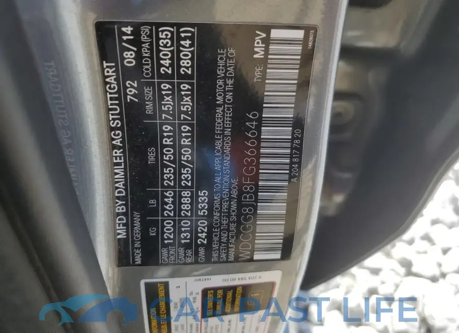WDCGG8JB8FG366646# 13