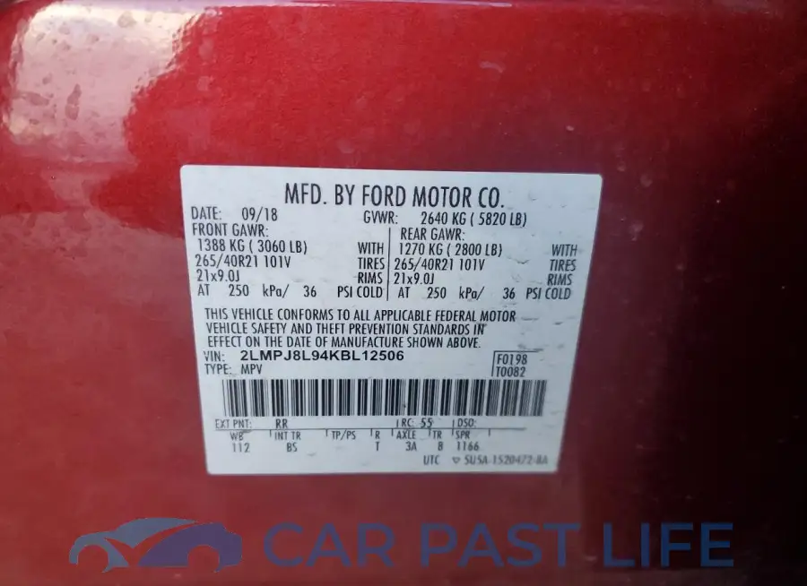 2LMPJ8L94KBL12506# 12