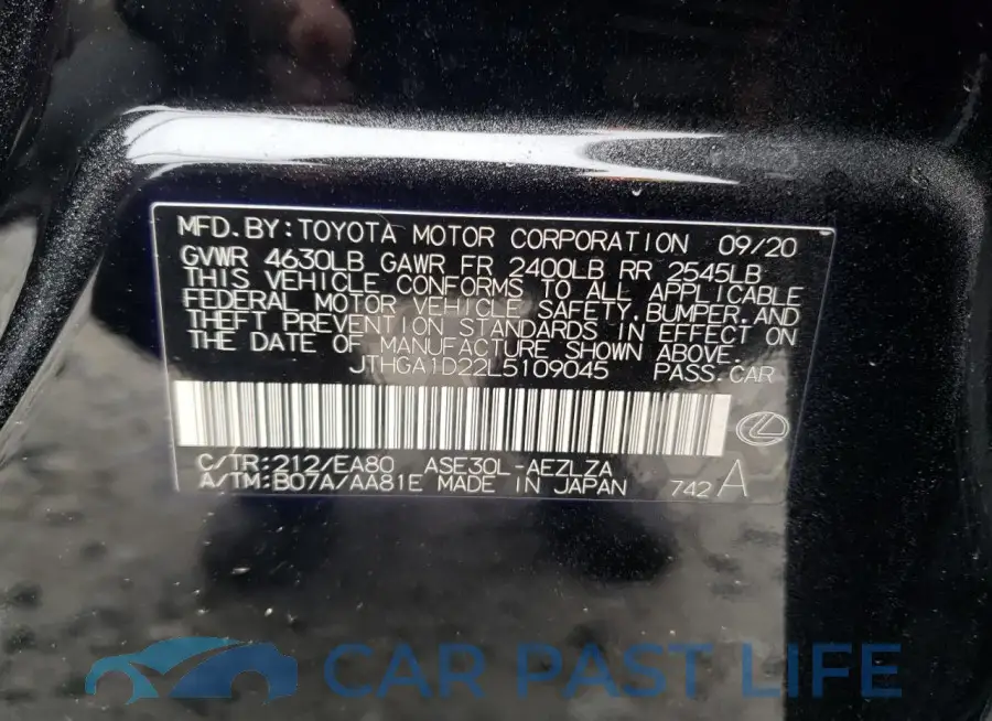 JTHGA1D22L5109045# 12