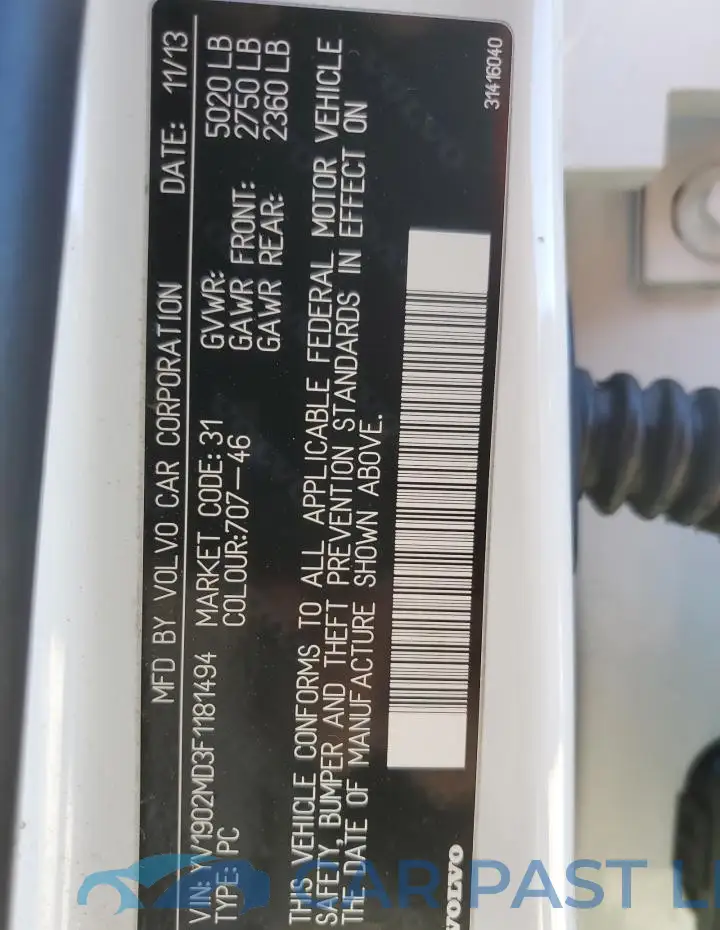 YV1902MD3F1181494# 13