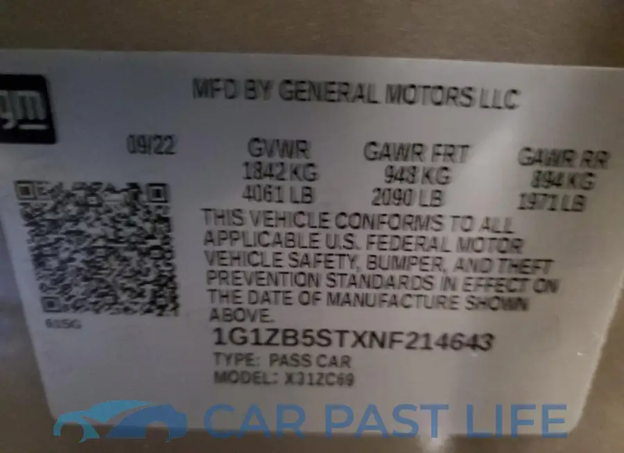 1G1ZB5STXNF214643# 12