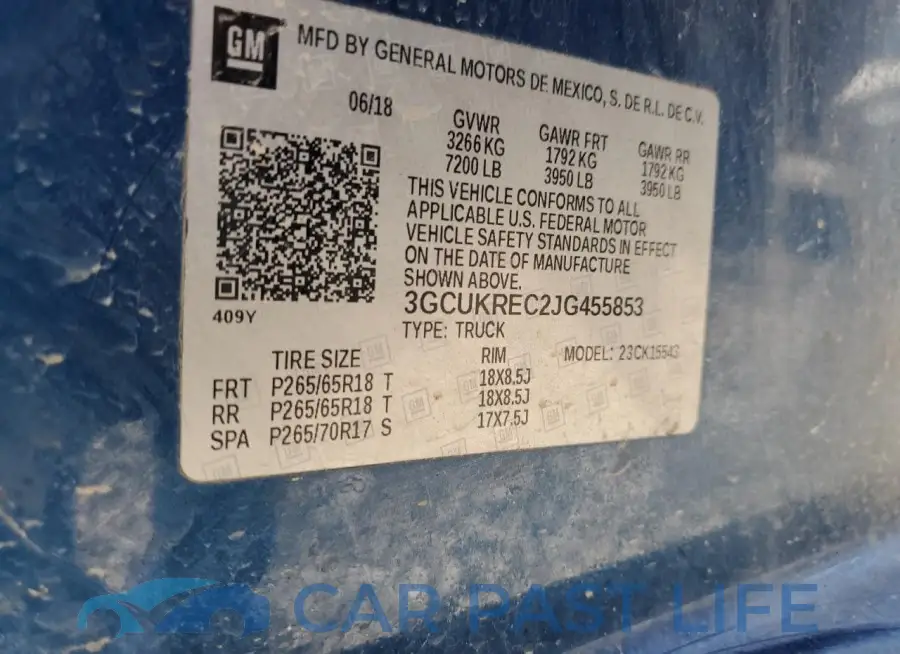 3GCUKREC2JG455853# 12