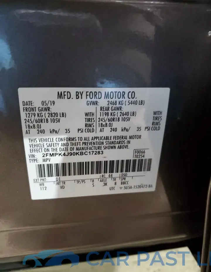 2FMPK4J90KBC17283# 13