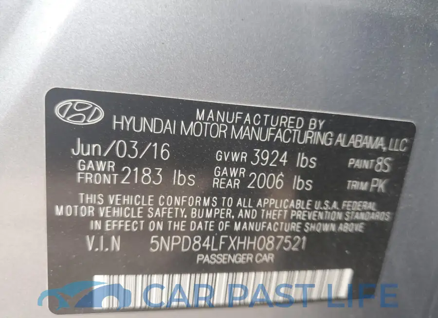 5NPD84LFXHH087521# 12