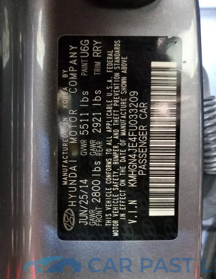 KMHGN4JE4FU033209# 12