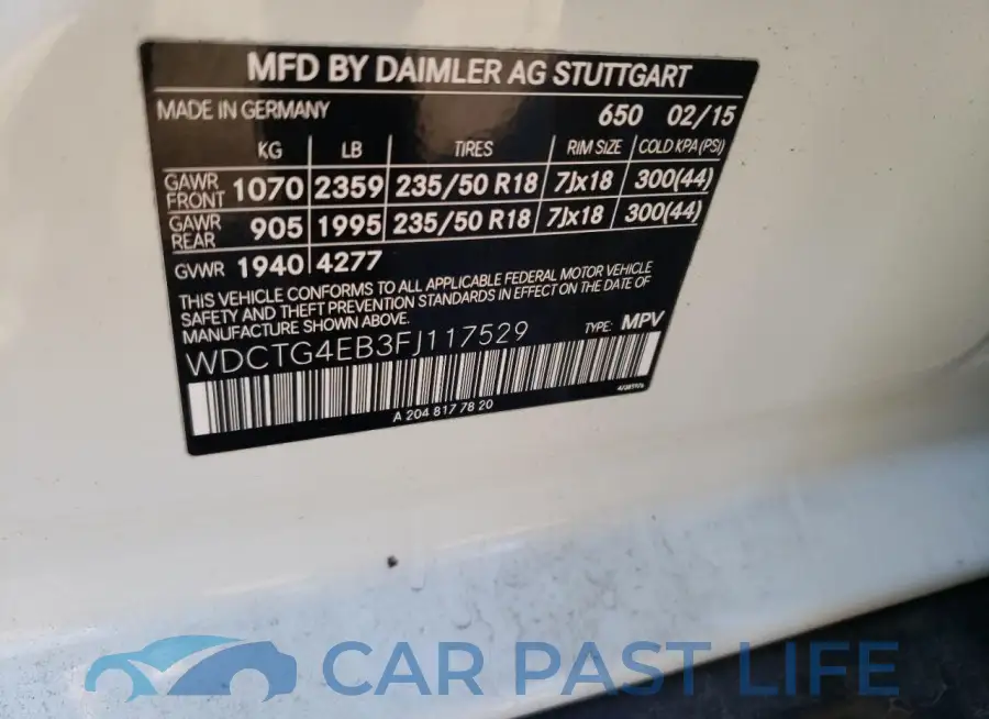 WDCTG4EB3FJ117529# 13