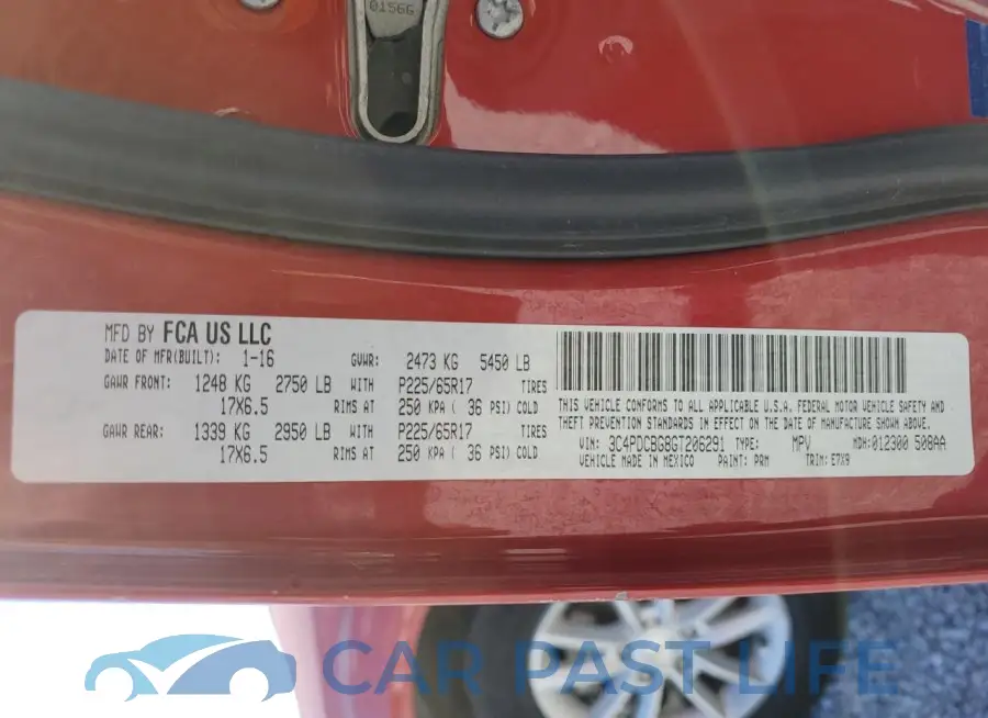 3C4PDCBG8GT206291# 13