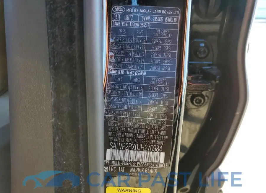 SALVP2RX0JH270984# 12