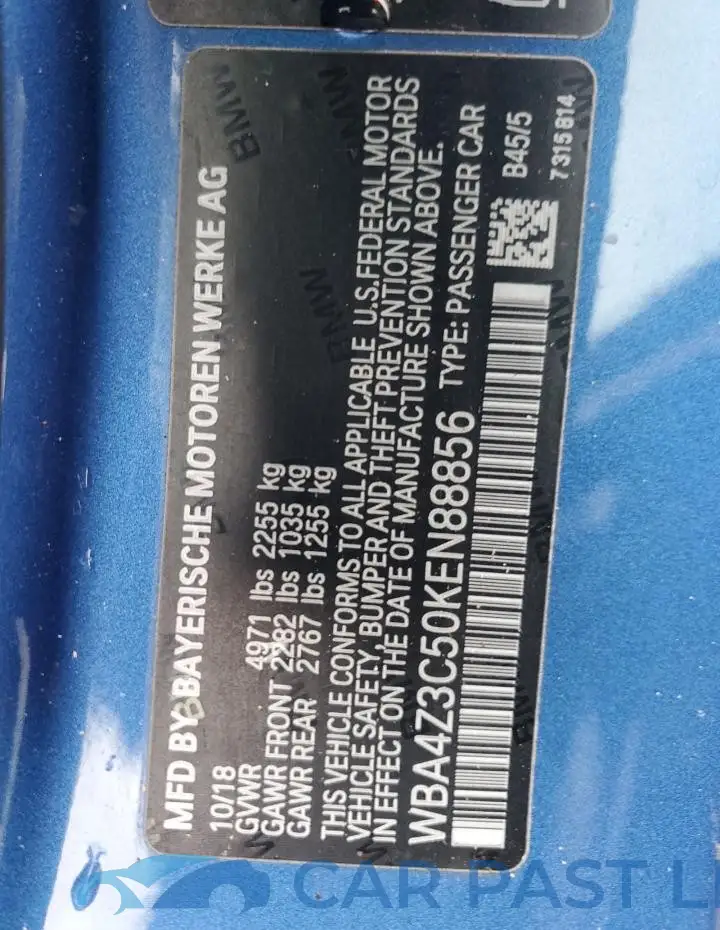 WBA4Z3C50KEN88856# 12