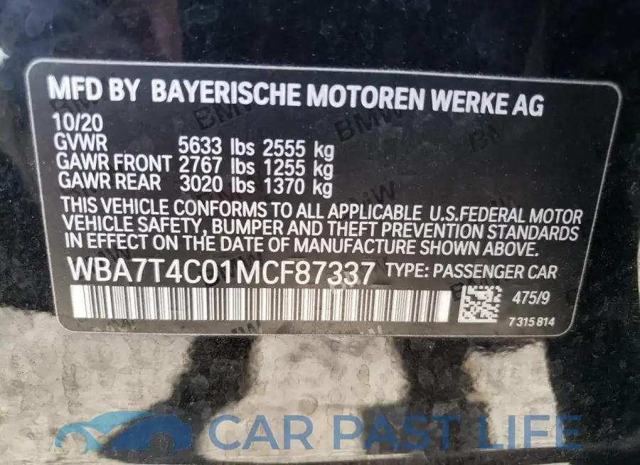 WBA7T4C01MCF87337# 12