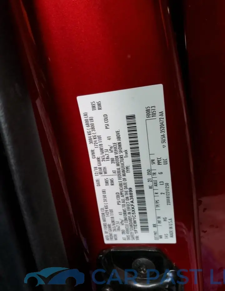 1FTEW1C5XKFA38899# 13