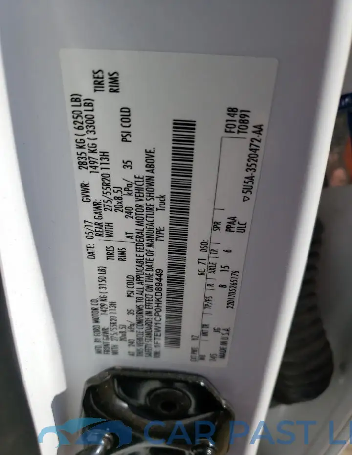 1FTEW1CP0HKD89449# 12