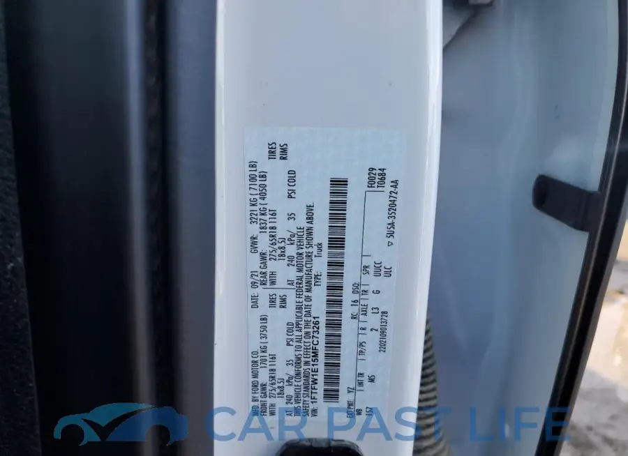 1FTFW1E15MFC73261# 12