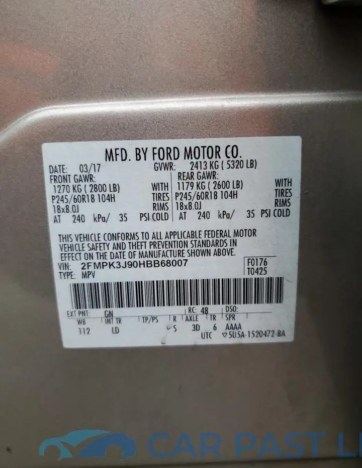 2FMPK3J90HBB68007# 13