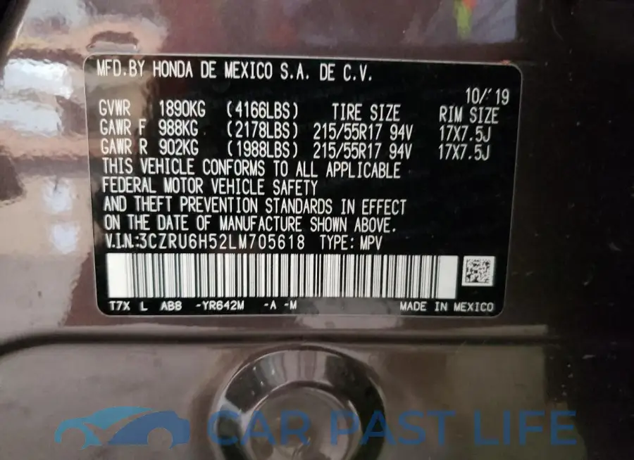 3CZRU6H52LM705618# 12