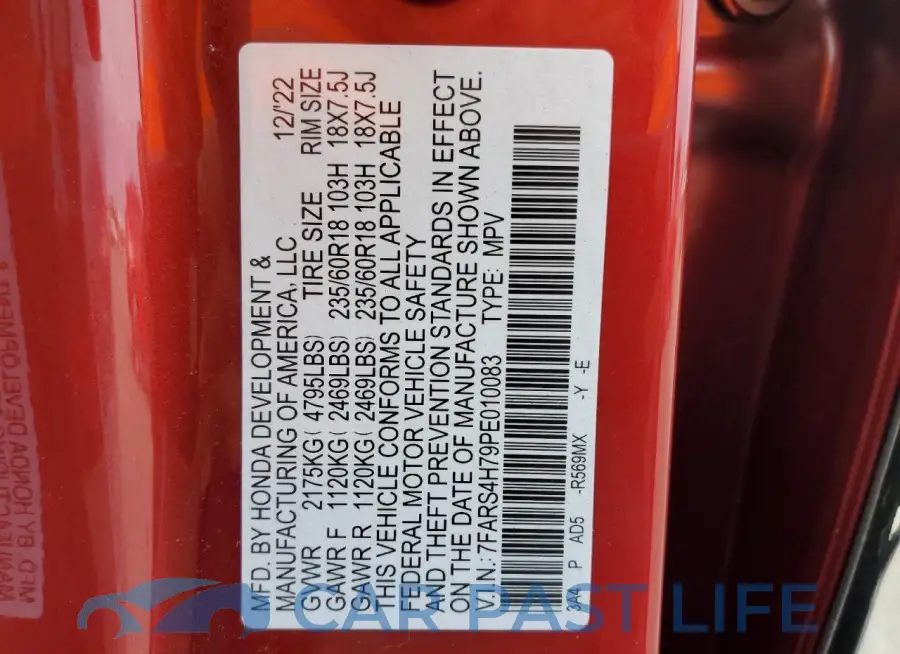 7FARS4H79PE010083# 12