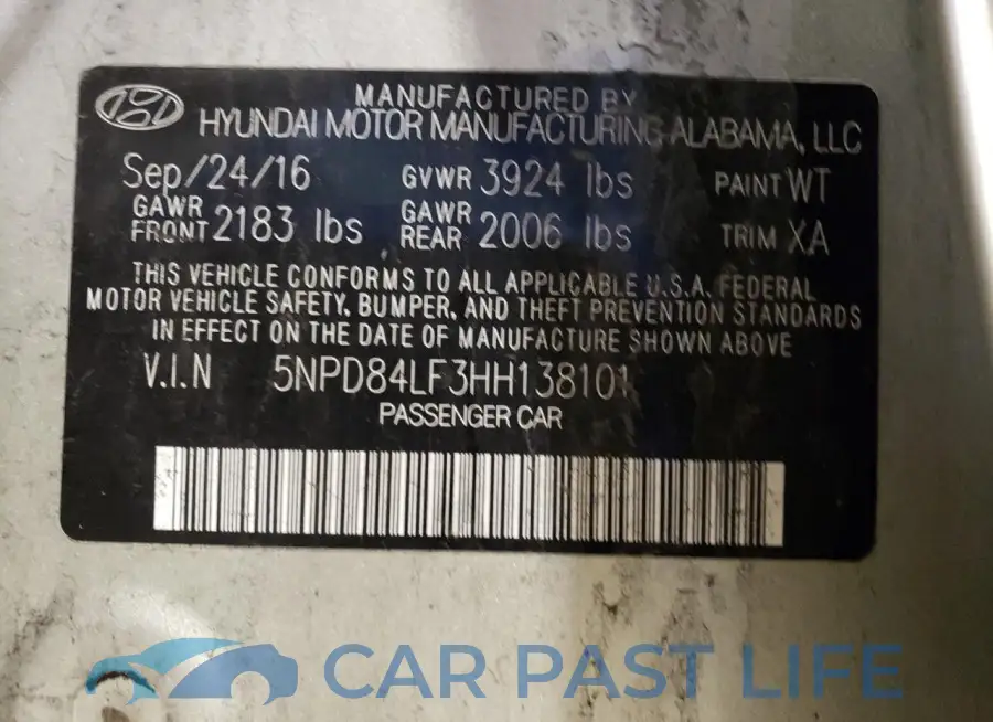5NPD84LF3HH138101# 12