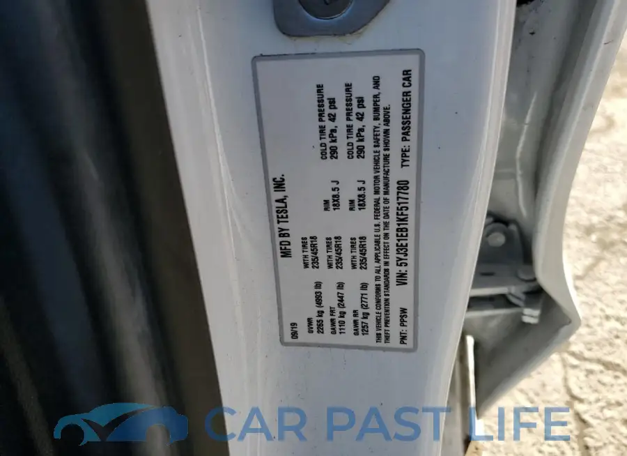 5YJ3E1EB1KF517780# 12